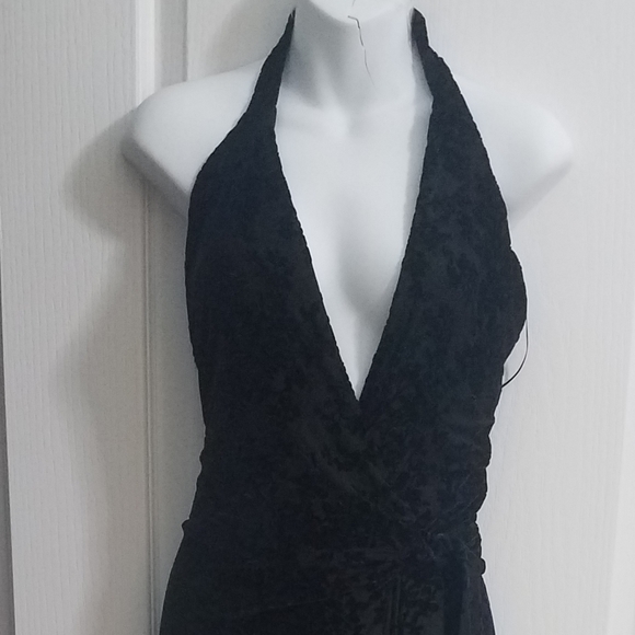 Dress the Population Black Velvet Wrap Dress NWT Size XL - Picture 4 of 11